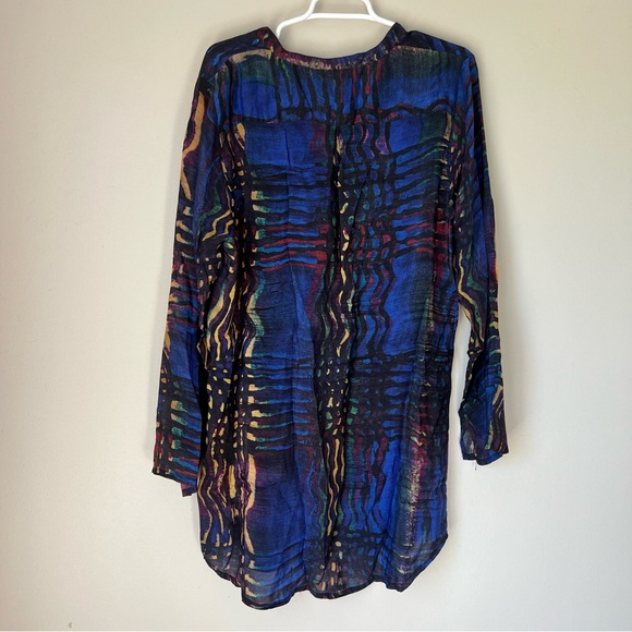 Johnny Was Women’s Colorful Cupra Rayon Long Sleeve Tunic Top Size Large - Picture 7 of 7